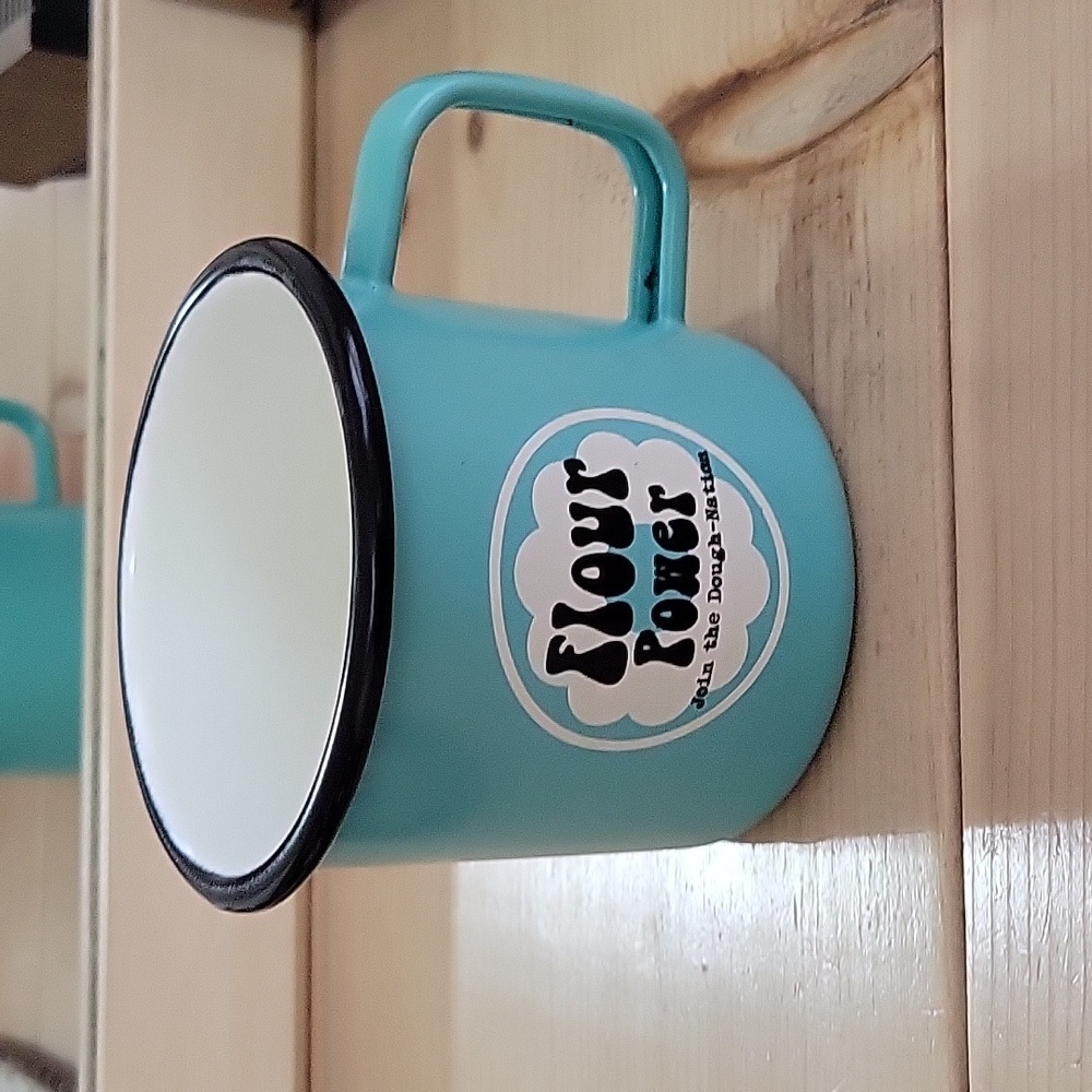 Blue Enamel Flour Power Mug